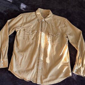 Levi's Men's Beige Button Down Shirt, Medium, Standard fit